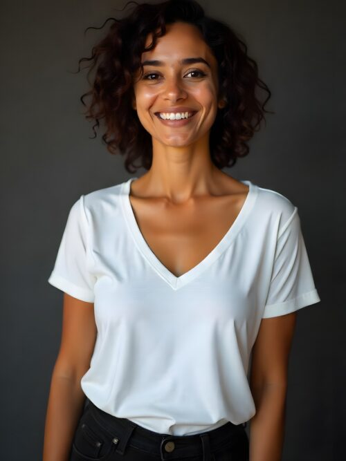 ChillFit V.Neck - White Tee