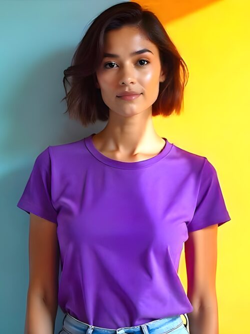 Timeless Trim Crew - Purple Tee