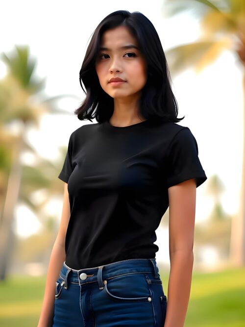 Timeless Trim Crew - Black Tee
