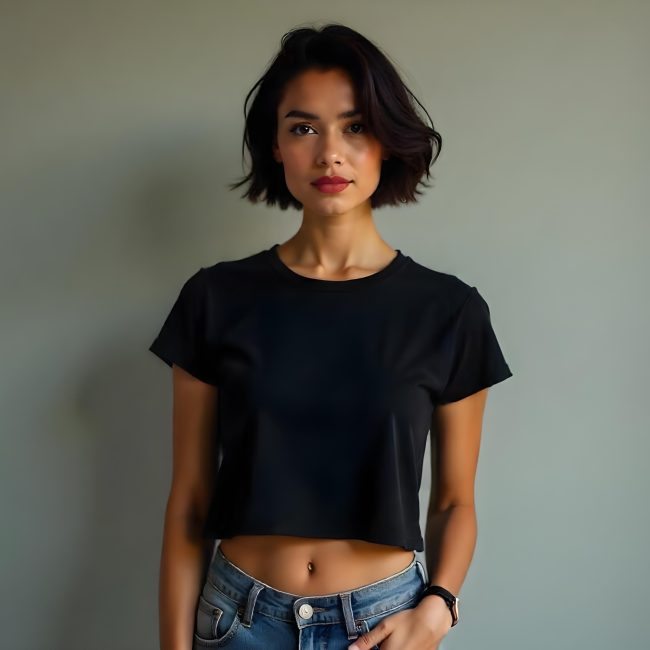 Effortless Chic - Black Crop Top
