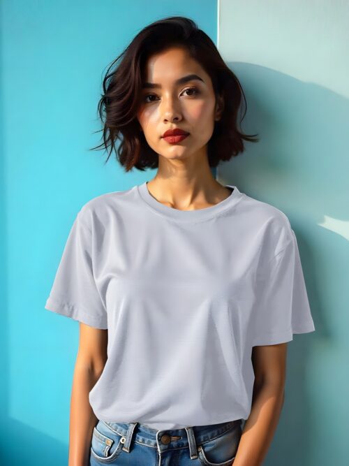 Easy Fit Essenitial - White Grey Heather Tee