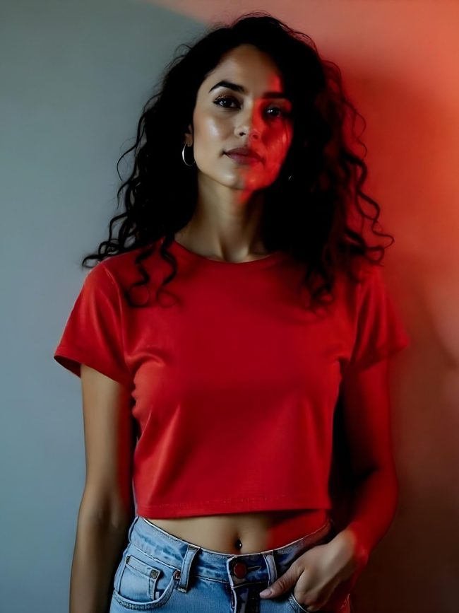 Effortless Chic - Red Crop Top