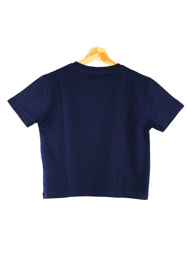 Effortless Chic - Navy Blue Crop Top - Image 3
