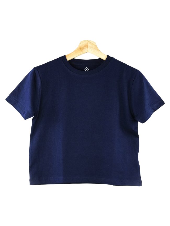 Effortless Chic - Navy Blue Crop Top - Image 2