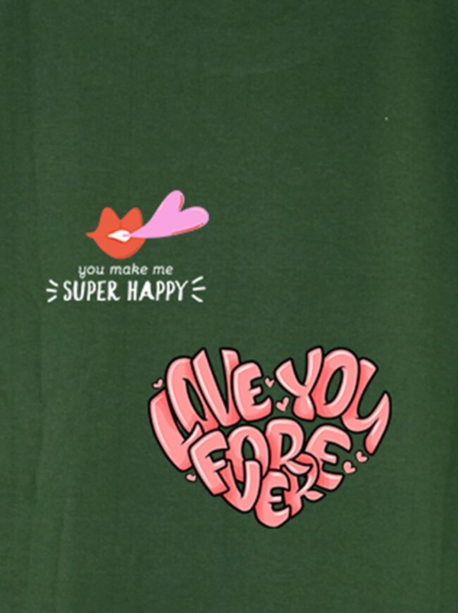 Love Speaks in Details- Bottle Green Tee - Image 4