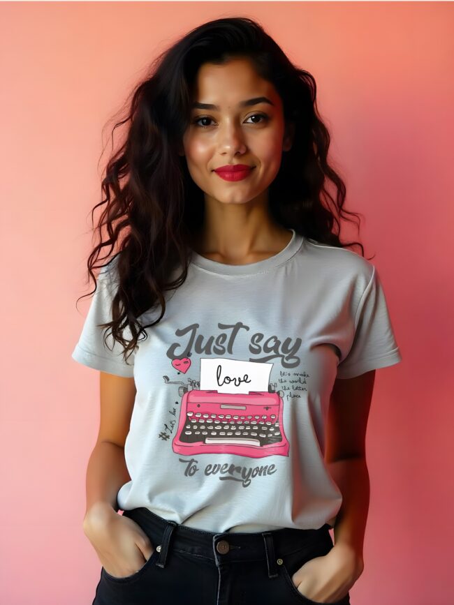 Love Speaks in Details- Grey Heather Tee - Image 2