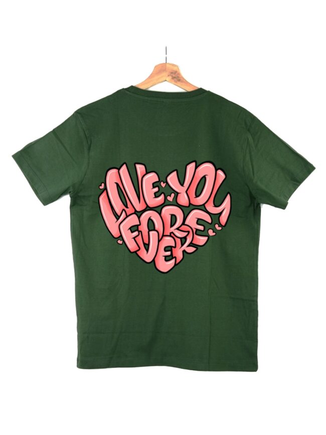 Love Speaks in Details- Bottle Green Tee - Image 2