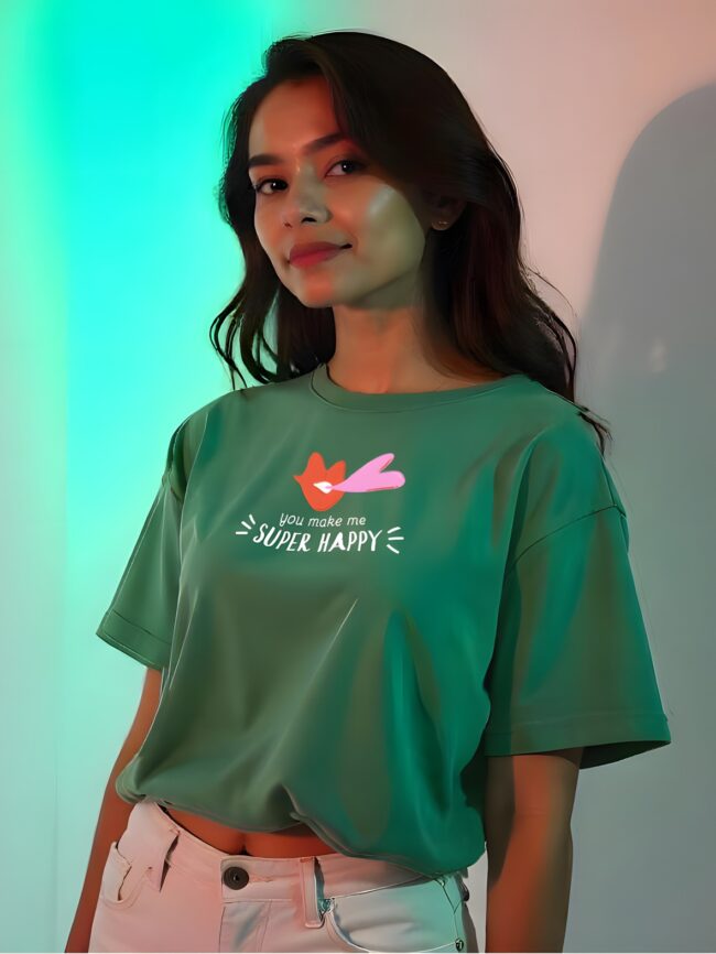 Love Speaks in Details- Bottle Green Tee - Image 3