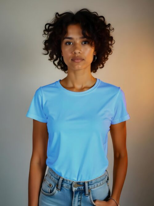 Timeless Trim Crew - Ocean Blue Tee