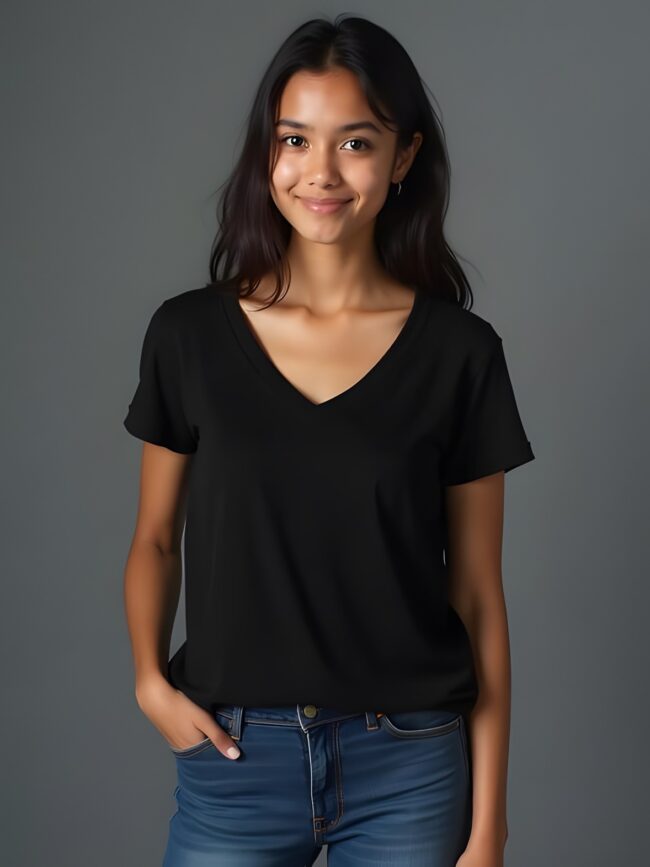 ChillFit V.Neck - Black Tee